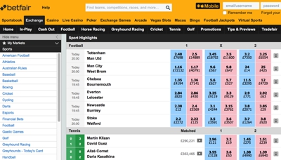 betfair screenshot