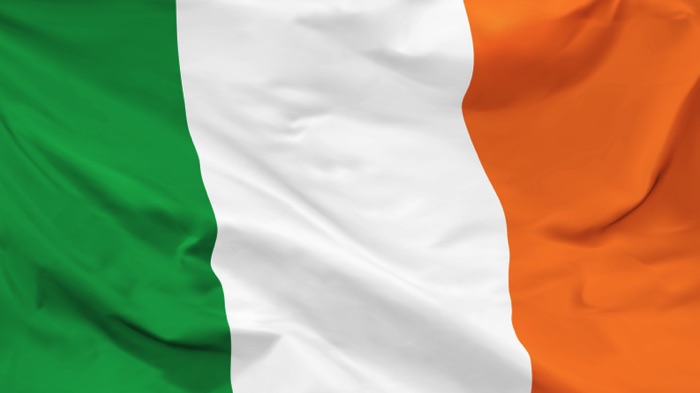 Irish flag crinkled