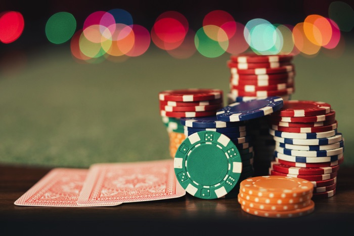 Poker chips and cards