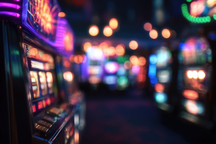 Room with slots blurred