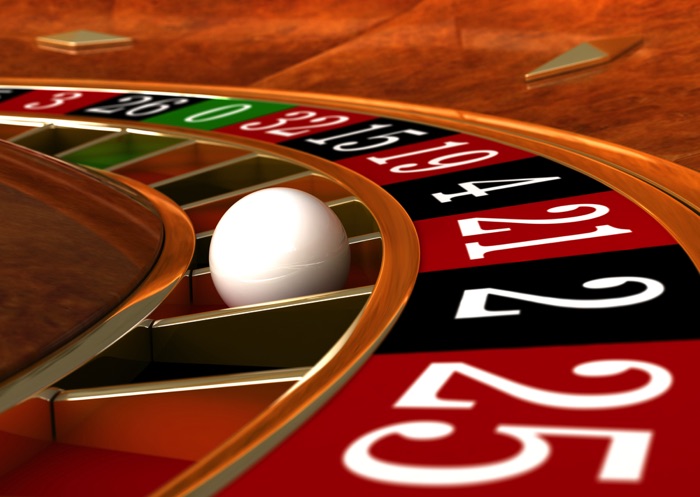 Roulette wheel on 21 red